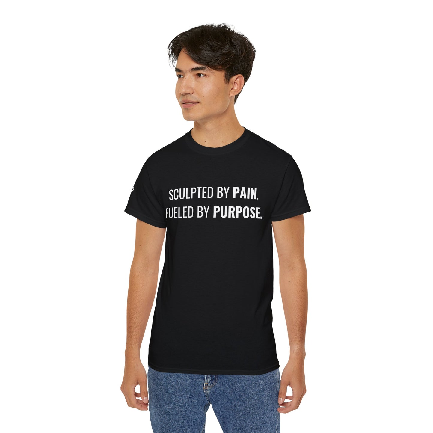 Motivational Tee - Sculpted by Pain, Fueled by Purpose, Inspirational Shirt for Fitness Enthusiasts, Gift for Athletes, Unisex
